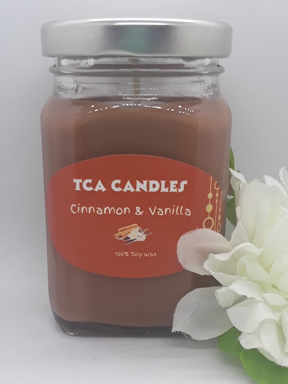 Cinnamon & Vanilla Soy Jar Candle - Brown